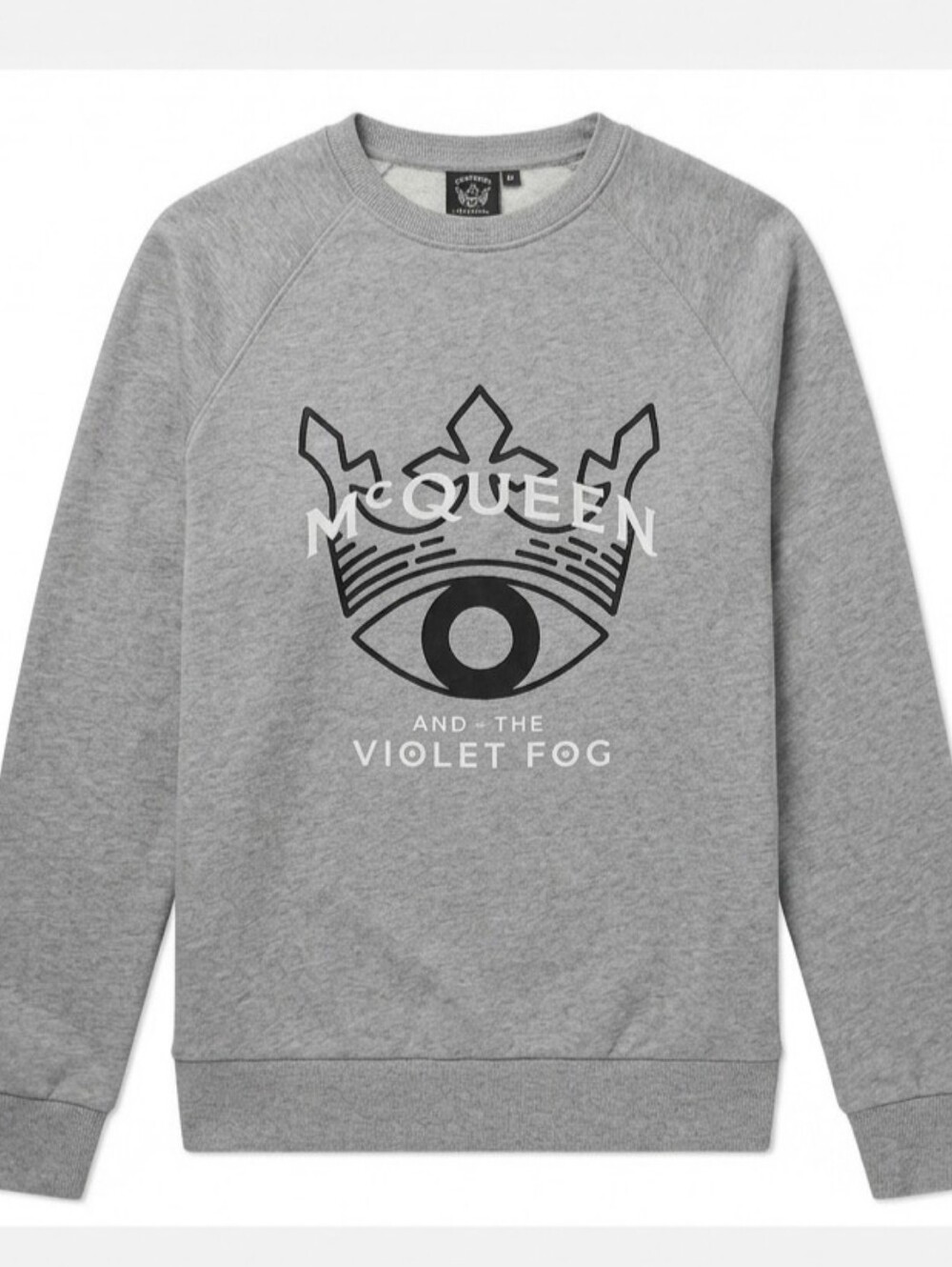 McQueen Gray Graphic Sweatshirt Crewneck Pullover Streetwear Indie Sleaze